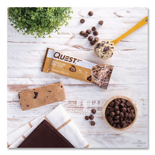 Protein Bars, Chocolate Chip Cookie Dough, 2.12 oz Bar, 12 Bars/Box