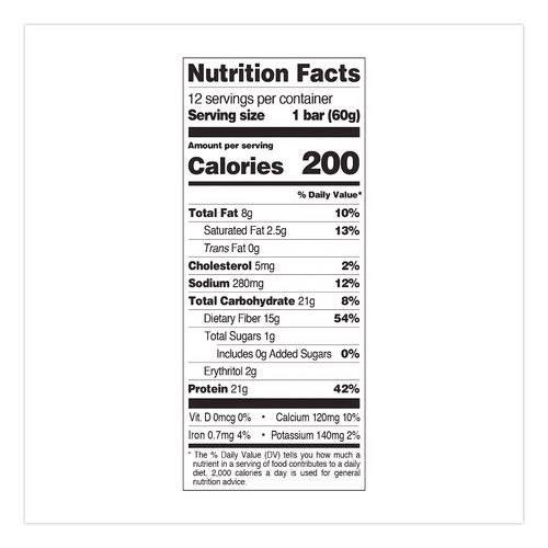 Protein Bars, Cookies and Cream, 2.12 oz Bar, 12 Bars/Box