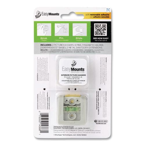 Duck EasyMounts Small Picture Hanger, Gray, 15 lb Capacity, 2 Hangers