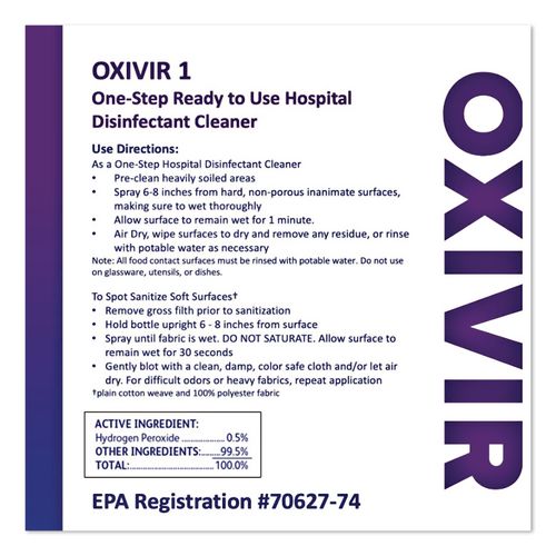 Oxivir Five 16 Concentrate One Step Disinfectant Cleaner, Liquid, 1.4 L, 2/CT