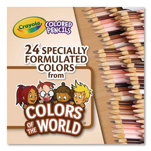 Colors of the World Colored Pencils Classpack Set, 24 Assorted Lead and Barrel Colors, 240/Pack