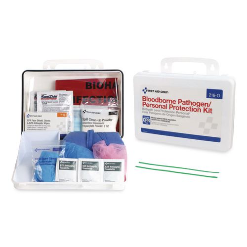 Bloodborne Pathogen Spill Clean Up Kit with CPR Pack, 31 Pieces, Plastic Case