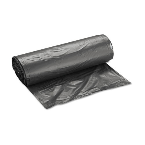 Image of High-Density Interleaved Commercial Can Liners, 33 gal, 16 microns, 33" x 40", Black, 25 Bags/Roll, 10 Rolls/Carton