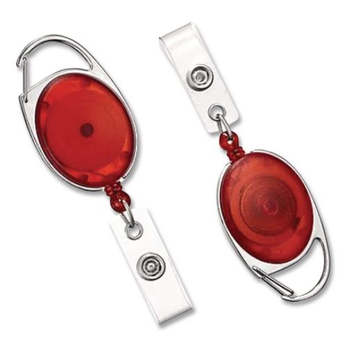 BadgeMates Belt Clip Badge Reels, 36" Extension, Assorted Colors, 4/Pack