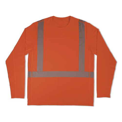 Chill-Its 6688 Type R Class 2 Cooling Hi-Vis Sun Shirt with UV Protection, Medium, Orange
