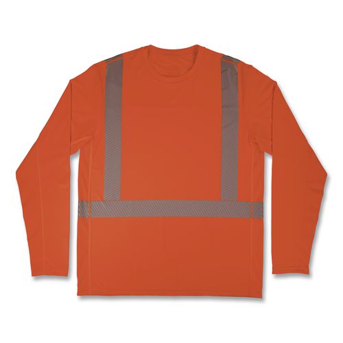 Chill-Its 6688 Type R Class 2 Cooling Hi-Vis Sun Shirt with UV Protection, 3X-Large, Orange