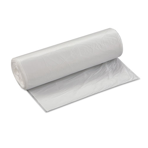 High-Density Commercial Can Liners Value Pack, 60 gal, 12 microns, 38" x 58", Clear, 25 Bags/Roll, 8 Rolls/Carton
