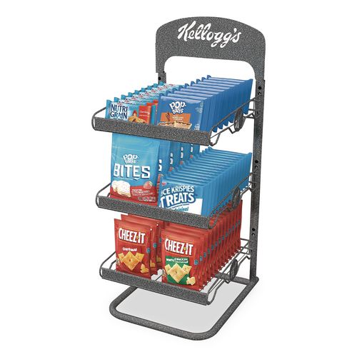 Breakroom Solution Snack Rack with Snacks, 18.5 x 26.37 x 12.5, Gray