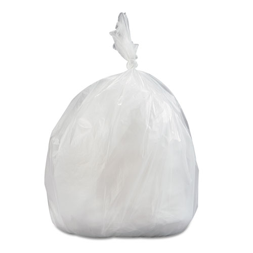 High-Density Commercial Can Liners Value Pack, 33 gal, 10 mic, 33" x 39", Clear, 25 Bags/Roll, 20 Rolls/Carton