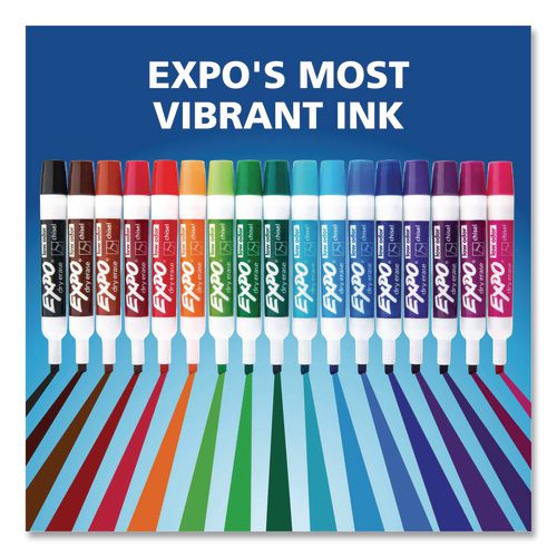 Low Odor Dry Erase Vibrant Color Markers, Broad Chisel Tip, Assorted Colors, 12/Set