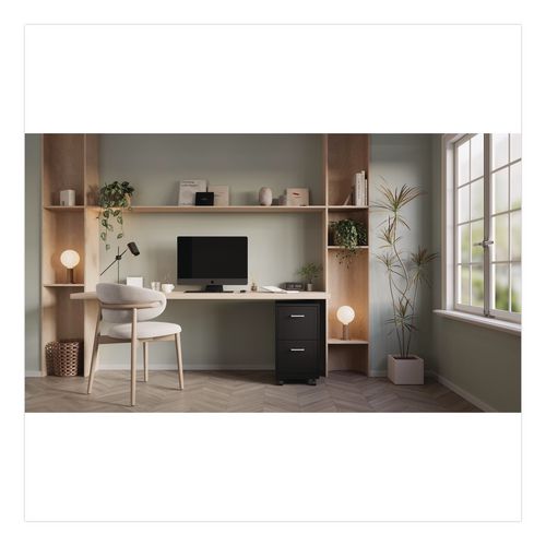 Two-Drawer Mobile Vertical File, 2 Letter-Size File Drawers, 14.25 x 18 x 26.7, Black