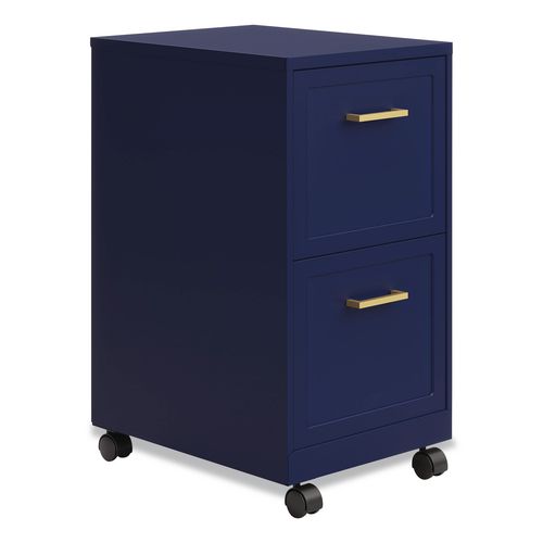 Two-Drawer Mobile Vertical File, 2 Letter-Size File Drawers, 14.25 x 18 x 26.7, Navy