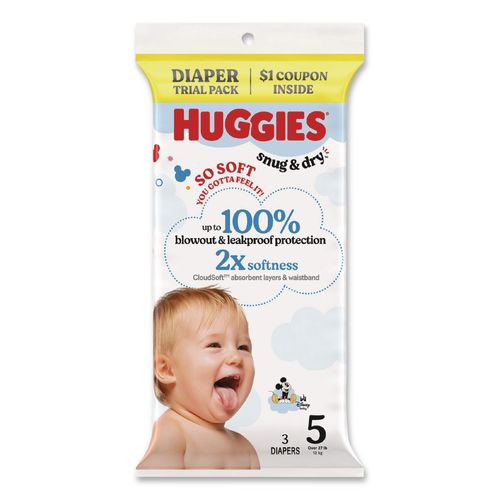 Snug and Dry, Size 5, Over 27 lbs, Disney Design, 3 Diapers/Pack, 30 Packs/Carton