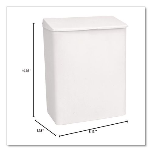 Enamel Feminine Napkin Receptacle, Metal, White