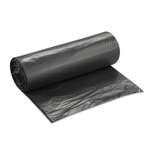 High-Density Commercial Can Liners Value Pack, 60 gal, 19 mic, 38" x 58", Black, 25 Bags/Roll, 6 Interleaved Rolls/Carton
