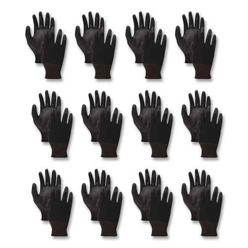 Palm Coated HPPE Gloves, Medium (Size 8), Salt and Pepper/Black