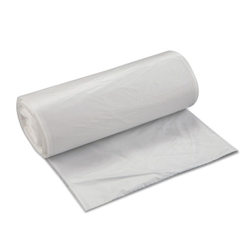 High-Density Interleaved Commercial Can Liners, 60 gal, 22 microns, 38" x 60", Clear, 150/Carton
