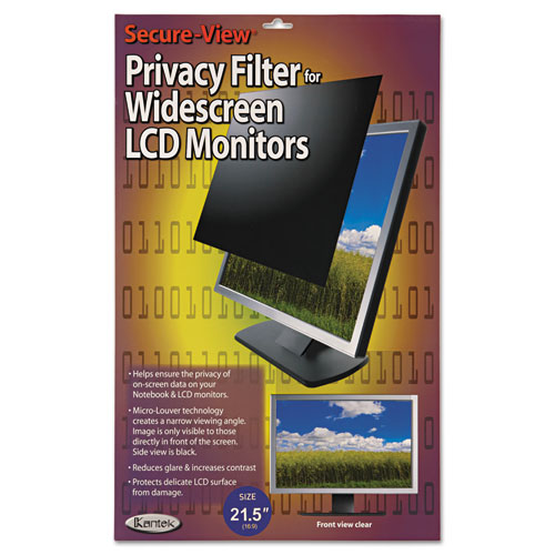 Secure View LCD Monitor Privacy Filter for 21.5" Widescreen Flat Panel Monitor, 16:9 Aspect Ratio