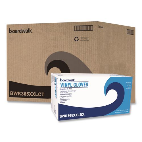 General Purpose Vinyl Gloves, Powder-Free, XX-Large, 2.6 mil Thick, 9.5" Long, Clear, 100/Box, 10 Boxes/Carton