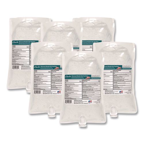 Advanced Gel Hand Sanitizer, Light and Fresh Scent, 1,000 mL Bag, 6/Carton