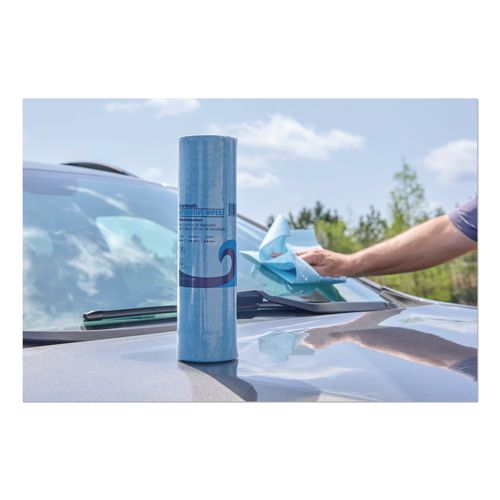 Image of Automotive Wiper Rolls, 9.4 x 11, Blue, 55/Roll, 30 Rolls/Carton