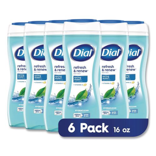Body Wash, Spring Water Scent, 16 oz, 6/Carton