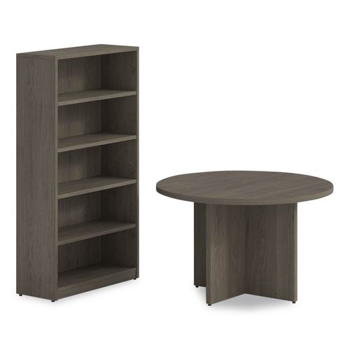 Alera Seville Round Conference Table, Round, 48" Diameter, Walnut