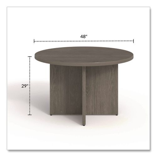 Alera Seville Round Conference Table, Round, 48" Diameter, Walnut
