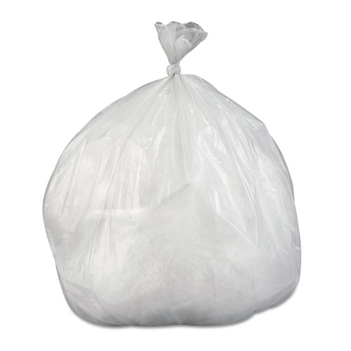 Low-Density Commercial Can Liners, Coreless Interleaved Roll, 30 gal, 0.58 mil, 30" x 36", Clear, 25 Bags/Roll, 10 Rolls/CT