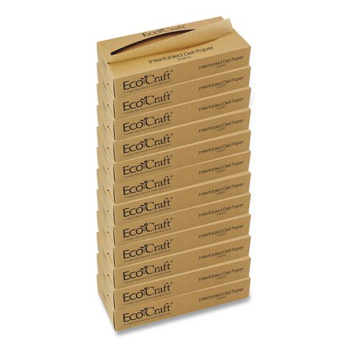 EcoCraft Interfolded Soy Wax Deli Sheets, 12 x 10.75, 500/Box, 12 Boxes/Carton