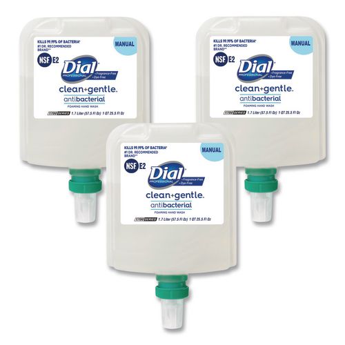 Clean+Gentle Antibacterial Foaming Hand Wash Refill for 1700 Dispenser, Fragrance-Free, 1.7 L, 3/Carton