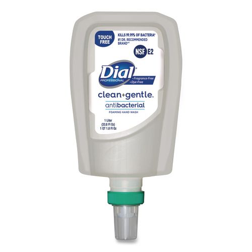 Clean+Gentle Antibacterial Foaming Hand Wash Refill for FIT Touch Free Dispenser, Fragrance-Free, 1 L, 3/Carton