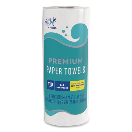 Premium Kitchen Roll Towels, 2-Ply, 11 x 5.5, White, 110 Sheets/Roll, 15 Rolls/Carton
