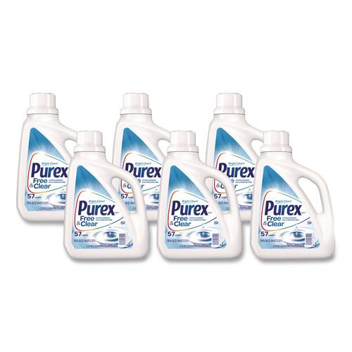 Free and Clear Liquid HE Laundry Detergent, Unscented, 75 oz Bottle, 6/Carton