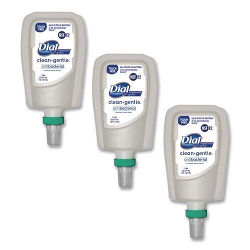 Clean+Gentle Antibacterial Foaming Hand Wash Refill for FIT Touch Free Dispenser, Fragrance-Free, 1 L, 3/Carton