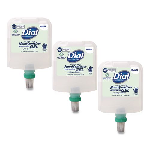 Antibacterial Foaming Hand Sanitizer Refill for Dial 1700 V Dispenser, Fragrance-Free, 1.2 L, 3/Carton