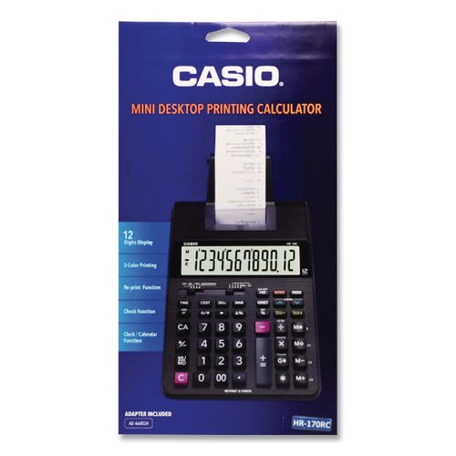 CSOHR170RC - This desktop printing calculator prints 2.0 lines per second with two-color printing and Cost/Sell/Margin functionality. Check and correct up to 150 steps and print after correction. Clock and calendar function prints time and date. Power Source(s): AC; Display Notation: Numeric; Number of Display Digits: 12; Calculators Memory: 4-Key.