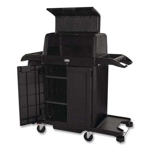 Locking Security Hood for Housekeeping Carts, Plastic, Black