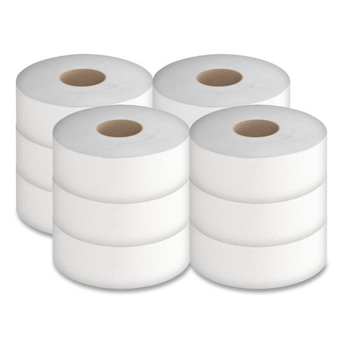 Select Jumbo Bath Tissue, Septic Safe, 1-Ply, 3.3" x 2,000 ft, White, 12 Rolls/Carton
