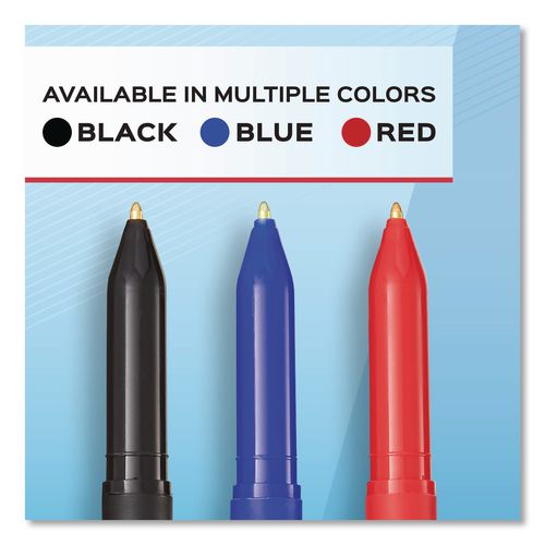 Write Bros. Ballpoint Pen, Stick, Medium 1 mm, Black Ink, Black Barrel, 8/Pack