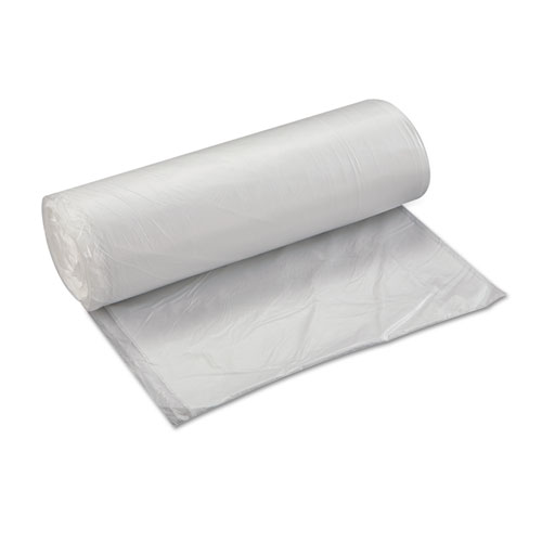 Image of Inteplast Group High-Density Commercial Can Liners Value Pack, 60 Gal, 14 Microns, 38" X 58", Clear, 25 Bags/Roll, 8 Rolls/Carton