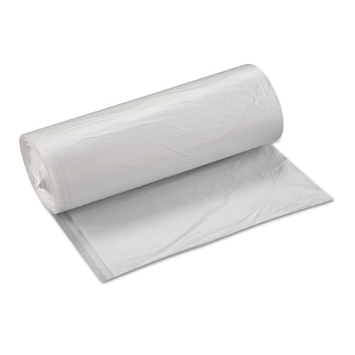 High-Density Interleaved Commercial Can Liners, 60 gal, 17 microns, 38" x 60", Clear, 200/Carton