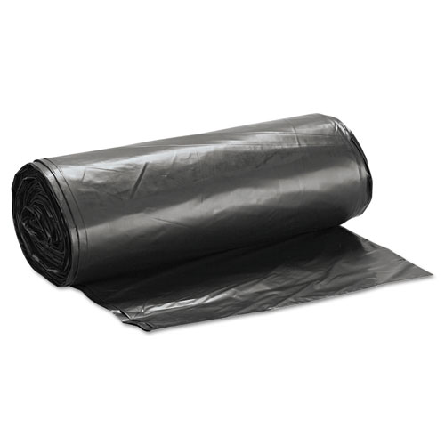 Image of Inteplast Group Low-Density Commercial Can Liners, 60 Gal, 1.4 Mil, 38" X 58", Black, 20 Bags/Roll, 5 Rolls/Carton