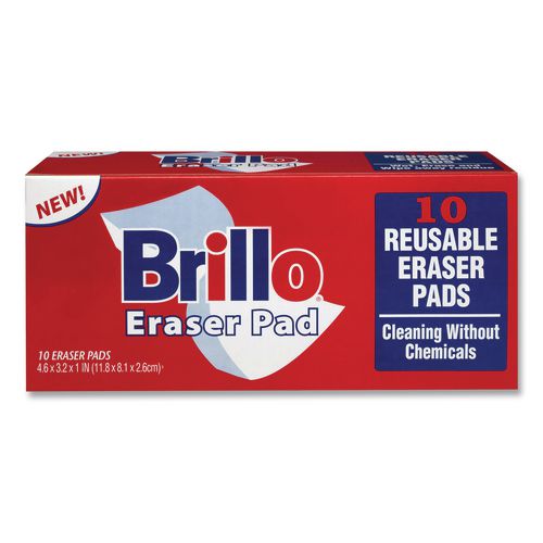 Commercial Eraser Pads, 3.2 x 4.6, 1" Thick, White, 10 Erasers/Box, 12 Boxes/Carton