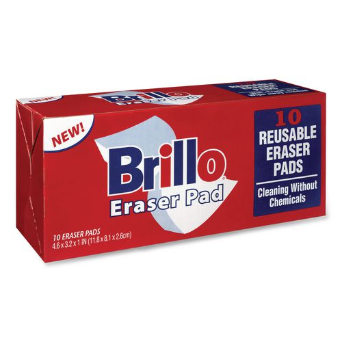 Commercial Eraser Pads, 3.2 x 4.6, 1" Thick, White, 10 Erasers/Box, 12 Boxes/Carton