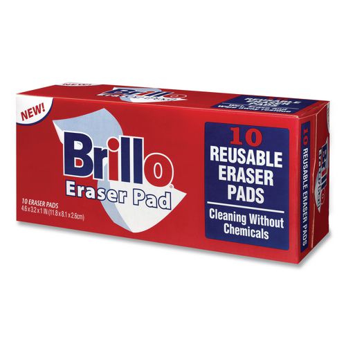 Commercial Eraser Pads, 3.2 x 4.6, 1" Thick, White, 10 Erasers/Box, 12 Boxes/Carton