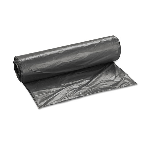 High-Density Interleaved Commercial Can Liners, 45 gal, 12 microns, 40" x 48", Black, 250/Carton