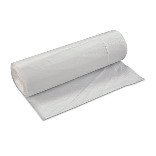 High-Density Interleaved Commercial Can Liners, 60 gal, 17 microns, 43" x 48", Clear, 200/Carton