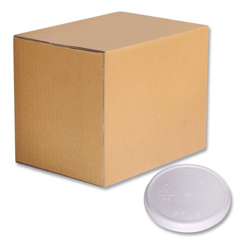 Plastic Lids for Foam Cups and Bowls, Fits 8 oz to 16 oz Cups/5 oz to 10 oz Bowls, White, 500/Carton