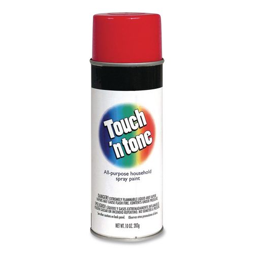 Rust-Oleum® Touch'n Tone Spray Paint, Flat Black, 10 oz Aerosol Can, 6/Carton